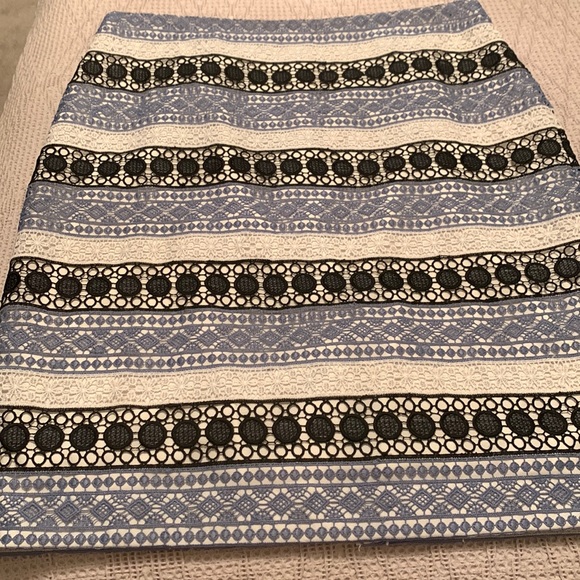 Talbots skirt with blue and white crocheted overlay - Picture 1 of 5